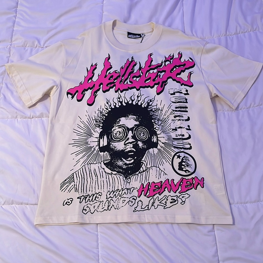 Hellstar Records T-shirt Pink/White